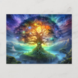 Wold tree Yggdrasil of northern viking mythology Postkarte
