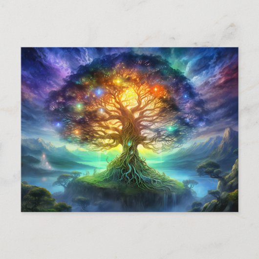Wold tree Yggdrasil of northern viking mythology Postkarte (Vorderseite)