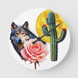 Wolf14: Runde Wanduhr