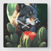 Wolf19: Quadratische Wanduhr (Vorderseite)
