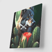 Wolf19: Quadratische Wanduhr (Winkel)