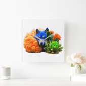 Wolf22: Quadratische Wanduhr (Zuhause)