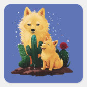 Wolf26: Quadratischer Aufkleber (Vorderseite)