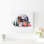 Wolf27: Quadratische Wanduhr (Zuhause)