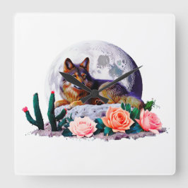 Wolf27: Quadratische Wanduhr