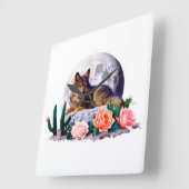 Wolf27: Quadratische Wanduhr (Winkel)