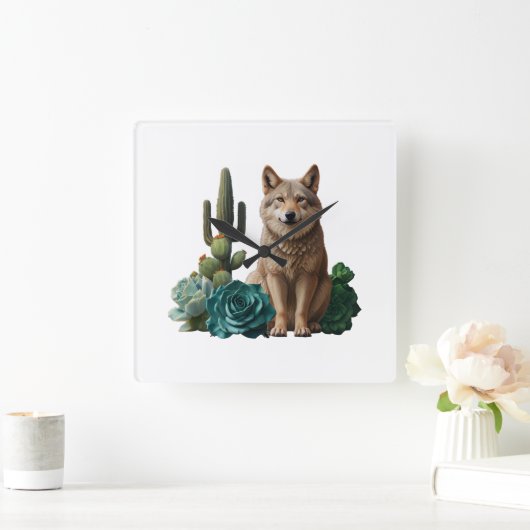 Wolf4: Quadratische Wanduhr (Zuhause)