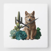 Wolf4: Quadratische Wanduhr (Vorderseite)