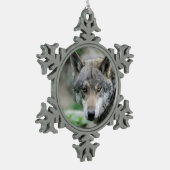 Wolf_011 Schneeflocken Zinn-Ornament (Links)