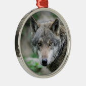 Wolf_011 Silbernes Ornament (Rechts)