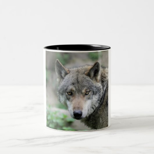Wolf_011 Zweifarbige Tasse (Mittel)