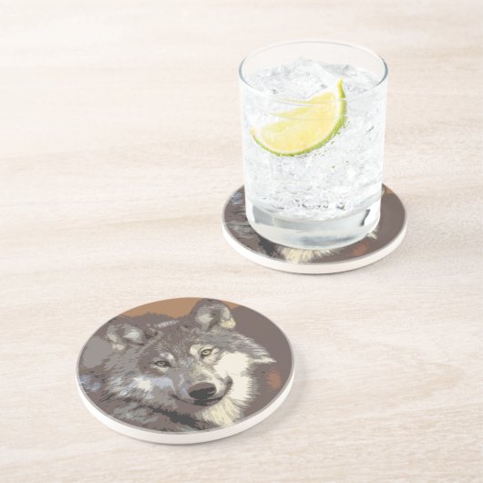 Wolf 026 getränkeuntersetzer (Seite)