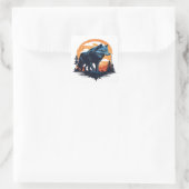 Wolf 06 quadratischer aufkleber (Tasche)