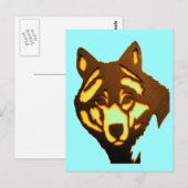 Wolf 1 Postkarte (Vorne/Hinten)