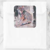 Wolf 2000 quadratischer aufkleber (Tasche)