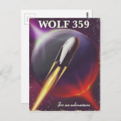 Wolf 359 "for a Adventure" Weltraumreisepaket Postkarte (Vorne/Hinten)