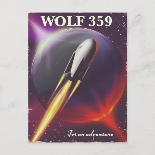 Wolf 359 "for a Adventure" Weltraumreisepaket Postkarte (Vorderseite)