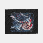 Wolf 4. Juli American Flag Howling Wolves Unde Fleecedecke (Vorderseite (Horizontal))