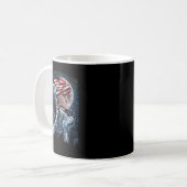 Wolf 4. Juli American Flag Howling Wolves Unde Kaffeetasse (Vorderseite Links)