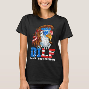 Wolf 4. Juli Amerikanische Flagge Heulendes Amerik T-Shirt