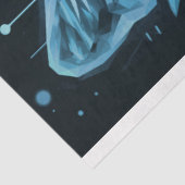 Wolf Abstrakt Faceted Blue Decoupage Paper Seidenpapier (Ausschnitt)