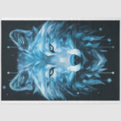 Wolf Abstrakt Faceted Blue Decoupage Paper Seidenpapier (Vorderseite)