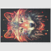 Wolf Abstrakt Faceted Orange Decoupage Paper Seidenpapier (Vorderseite)