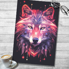Wolf Abstrakt Faceted Pink Lila Decoupage Paper Seidenpapier