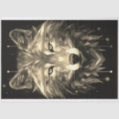 Wolf Abstrakt Faceted Sepia Decoupage Paper Seidenpapier (Vorderseite)