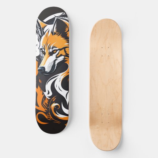 Wolf, Abstrakte Kunst. Skateboard (Vorderseite)
