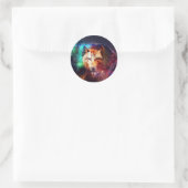Wolf abstrakte Malerei Runder Aufkleber (Tasche)