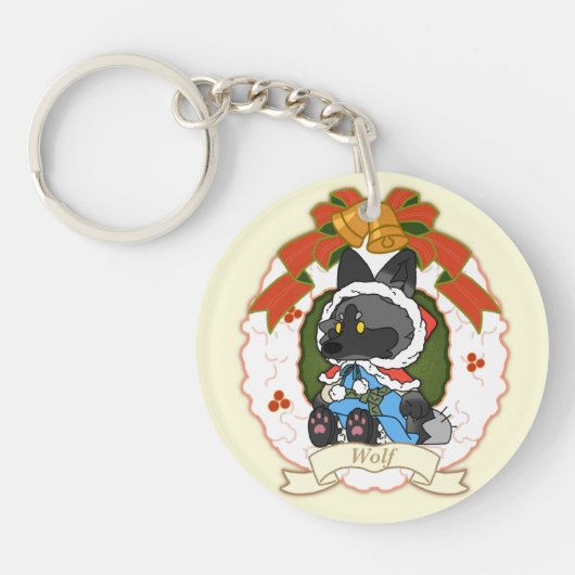 wolf Acrylic Keychain Schlüsselanhänger (Vorderseite)