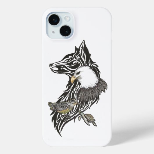Wolf, Adler, Schildkröte, Holzschwanz, Tierführer Case-Mate iPhone Hülle (Rückseite)