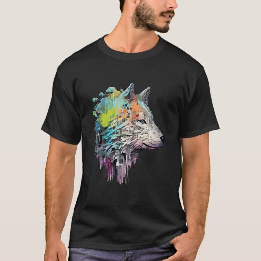 Wolf Alpha Animal World Predator Wild Nature Art T-Shirt (Vorderseite)