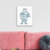 Wolf als Bodybuilder Extrem Leinwanddruck (Insitu (Wohnzimmer))