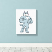 Wolf als Bodybuilder Extrem Leinwanddruck (Insitu (Holzboden))