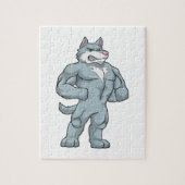 Wolf als Bodybuilder Extrem Puzzle (Vertikal)