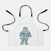 Wolf als Bodybuilder Extrem Schürze (Vorderseite)