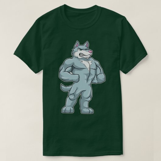 Wolf als Bodybuilder Extrem T-Shirt (Design vorne)