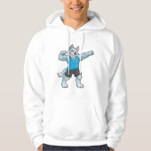 Wolf als Bodybuilder mit großen Oberarmen Hoodie (Vorderseite)