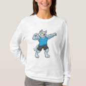 Wolf als Bodybuilder mit großen Oberarmen T-Shirt (Vorderseite)