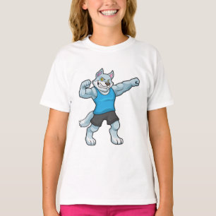 Wolf als Bodybuilder mit großen Oberarmen T-Shirt