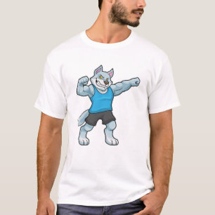 Wolf als Bodybuilder mit großen Oberarmen T-Shirt