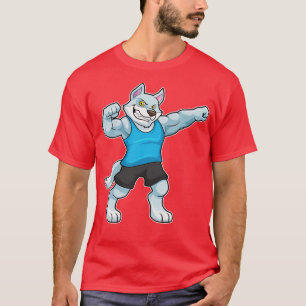 Wolf als Bodybuilder mit großen Oberarmen T-Shirt