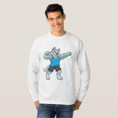 Wolf als Bodybuilder mit großen Oberarmen T-Shirt (Vorne ganz)