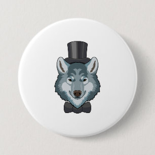 Wolf als Bräutigam mit Bogen Button