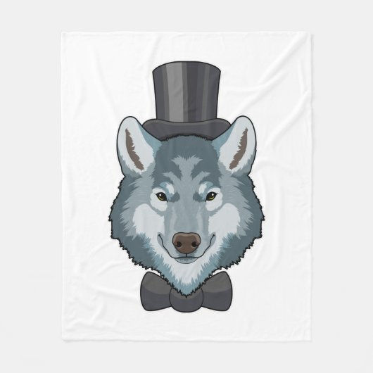 Wolf als Bräutigam mit Bogen Fleecedecke (Vorderseite)