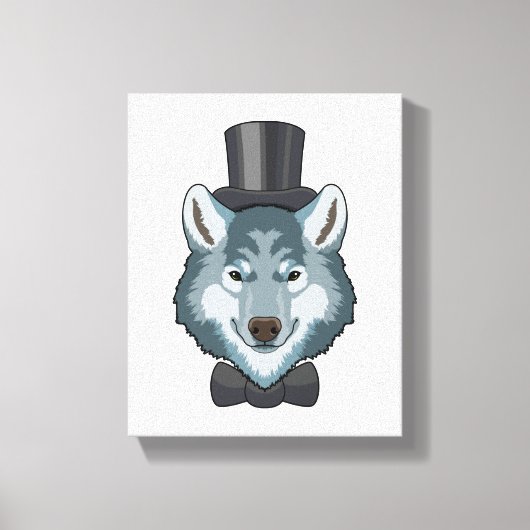 Wolf als Bräutigam mit Bogen Leinwanddruck (Vorderseite)