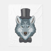 Wolf als Groom mit Bow Fleecedecke (Vorderseite)