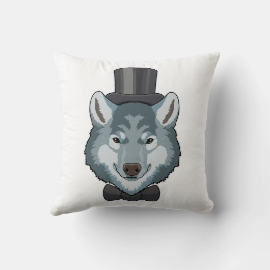 Wolf als Groom mit Bow Kissen (Rückseite)